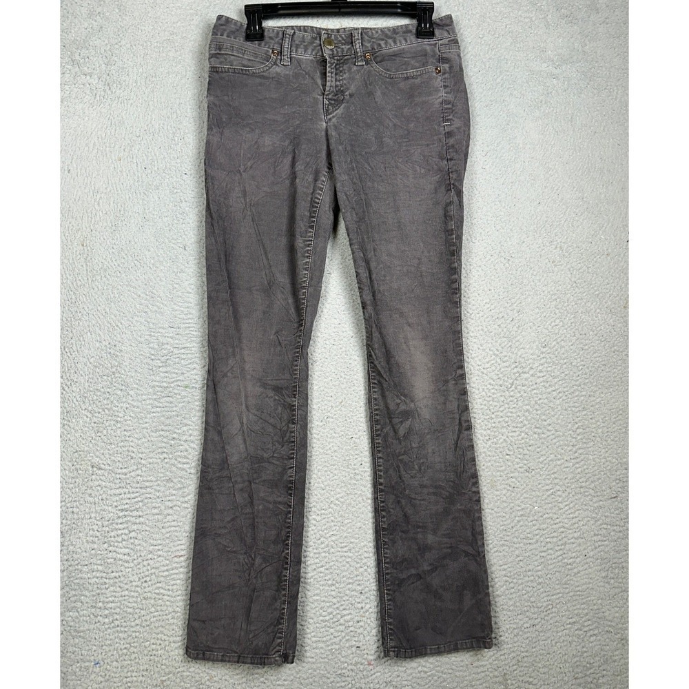 Gap 1969 Real Straight Pants Womens 27-4 Gray Corduroy 5 Pocket Stretch Fit EUC